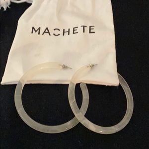 Machete Large Hoops in Quartz